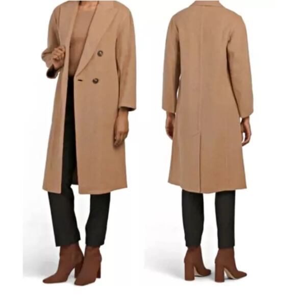 NWT $995 VINCE Double Breasted Notch Collar Wool Blend Soft Coat Size Large - Picture 1 of 11